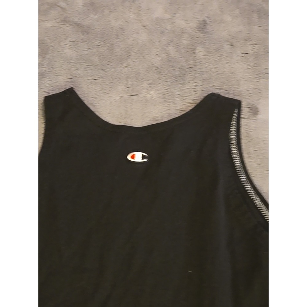 Vtg 90s Champion Men's Medium Black Tank Top Sleeveless Athletic Muscle Shirt - Picture 8 of 12